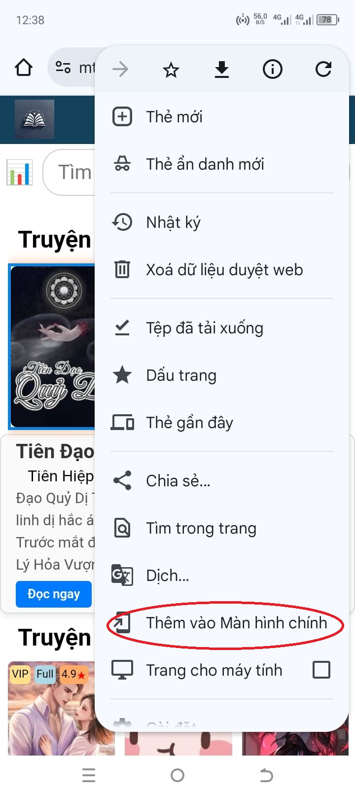 Hướng dẫn ghim website android2