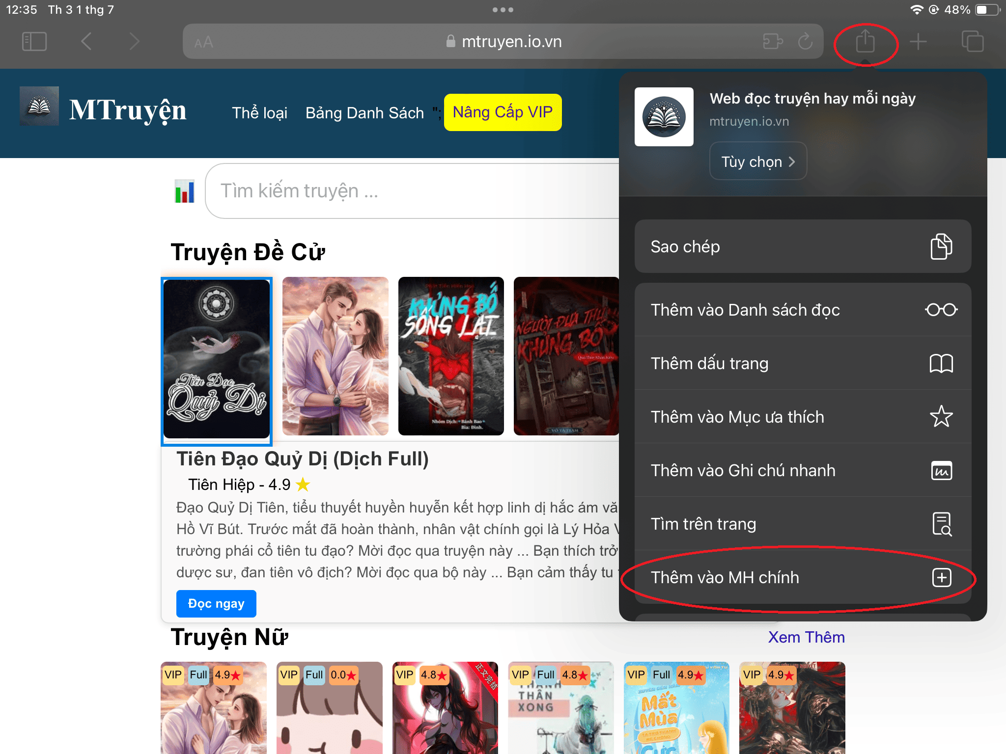 Hướng dẫn ghim website iOS